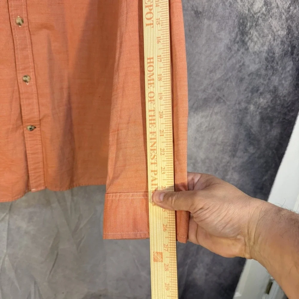 north face long sleeve button down shirt Montgomery Orange L Denim Style Pockets